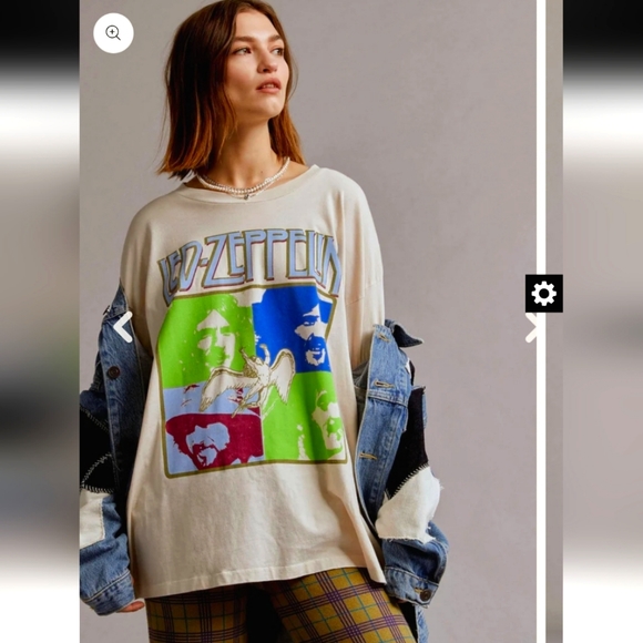 REVOLVE DAYDREAMER Led Zeppelin Four Square Merch Tee, Dirty White NWT, Size S - Picture 13 of 16